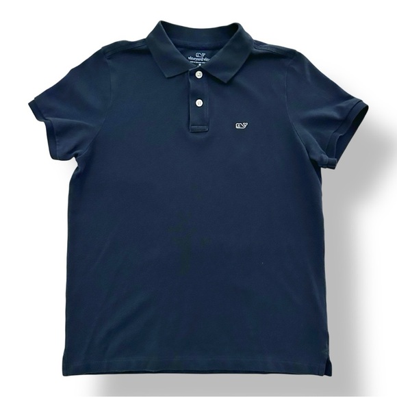 Vineyard Vines | Navy Pique Cotton Polo (M) 🐳 - Picture 1 of 5
